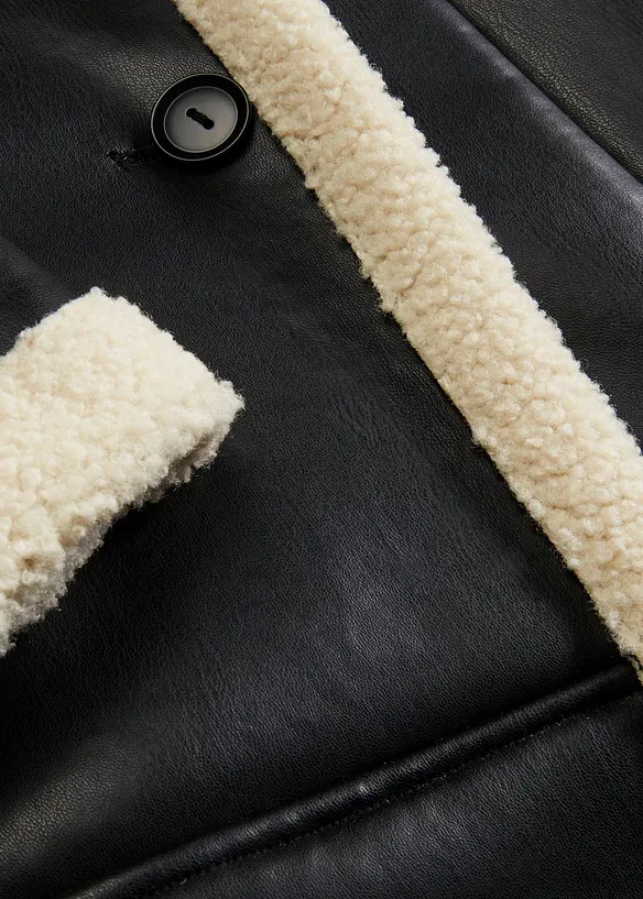 Lange imitatie lammy coat, bonprix