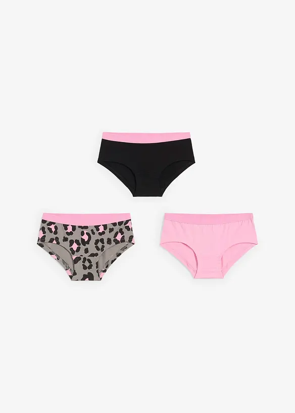 Meisjes hipster met biologisch katoen (set van 3), bonprix