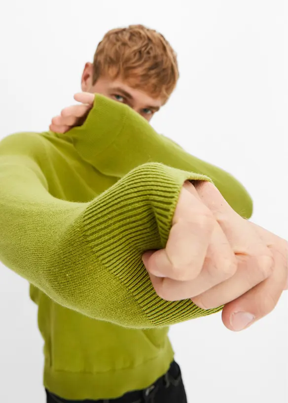 Fijn gebreide trui met V-hals, bonprix