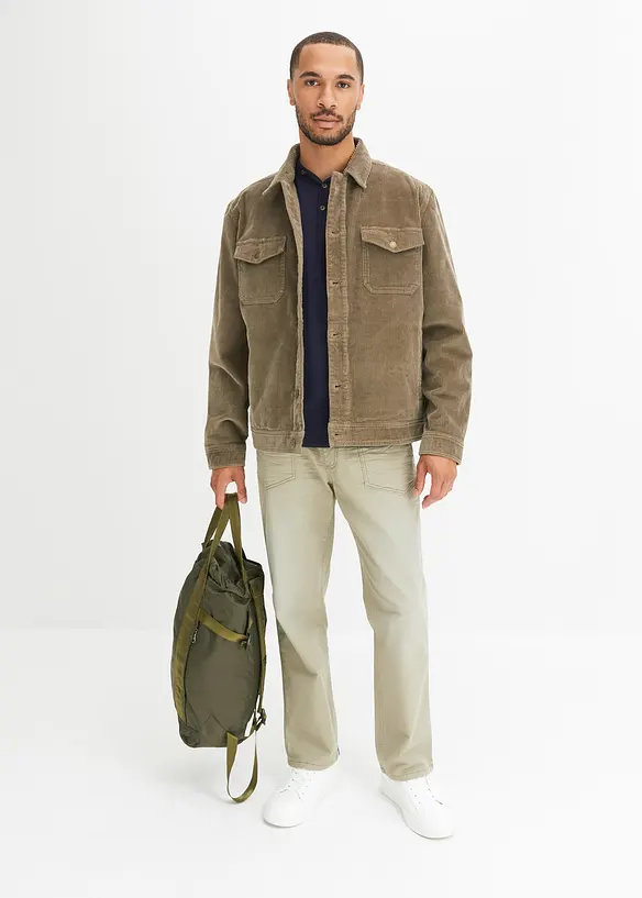 Henley shirt, korte mouw (set van 2) van biologisch katoen, bonprix