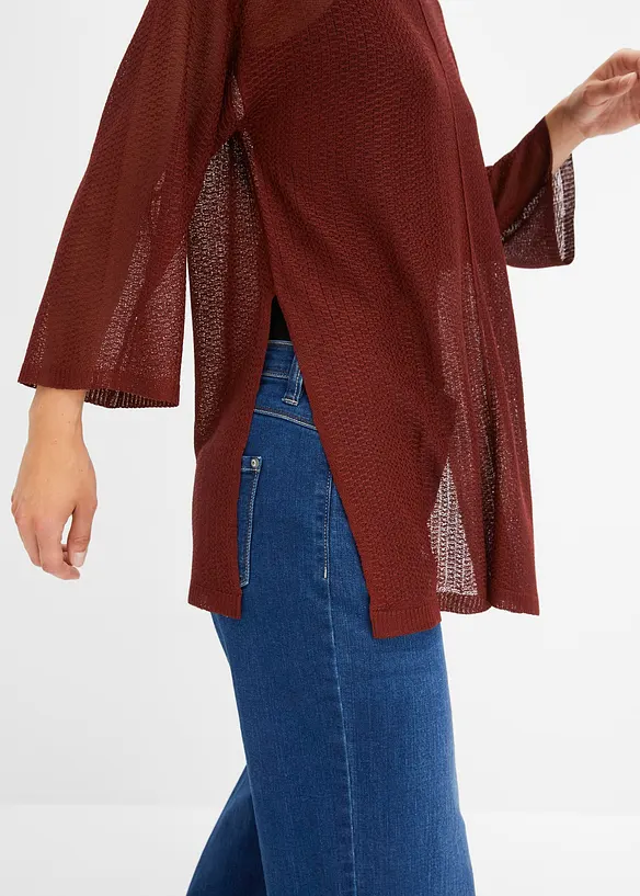 Oversized trui met ajourpatroon, bonprix