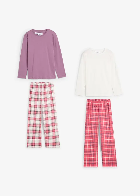 Meisjes pyjama van biologisch katoen (4-dlg. set), bonprix
