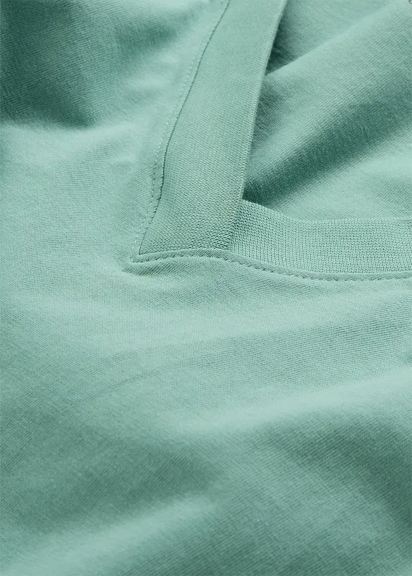 Wijd longshirt met V-hals, korte mouw  (set van 5), bonprix