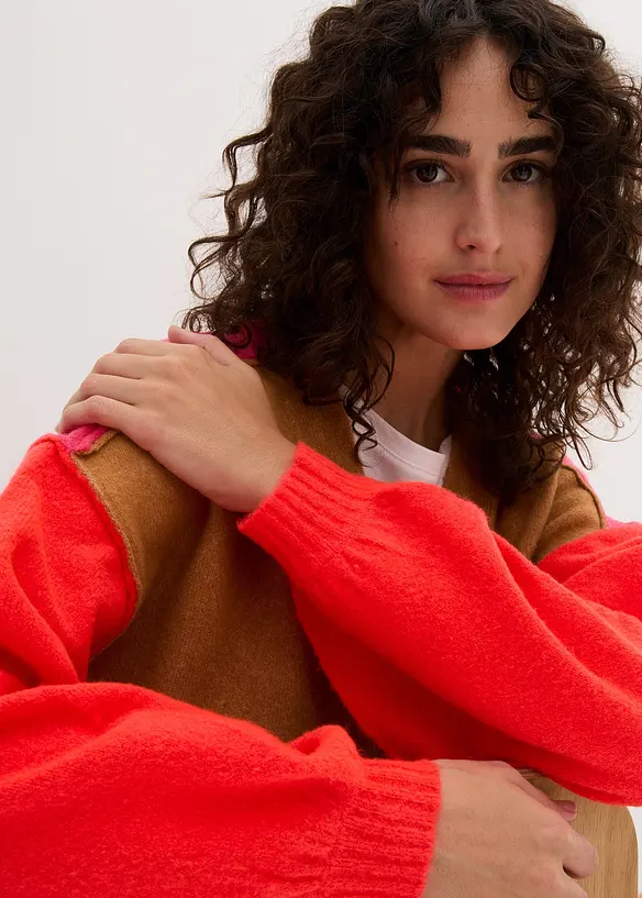 Oversized vest met colourblocking, bonprix