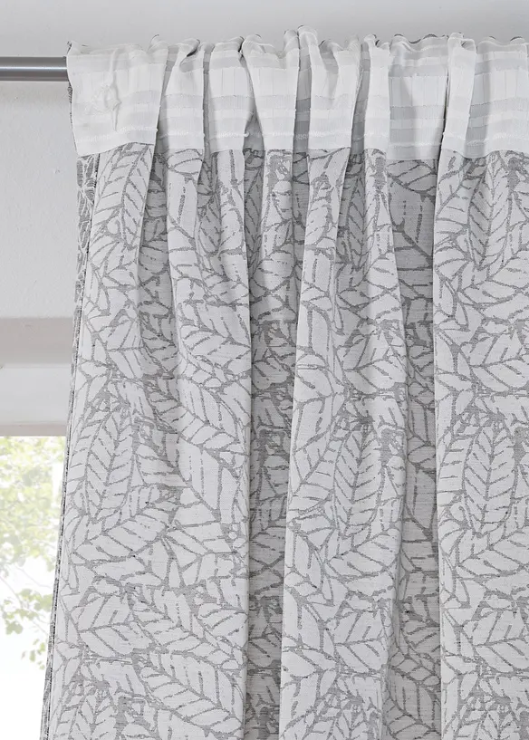 Jacquard gordijn met bladerdessin (1 stuk), bonprix
