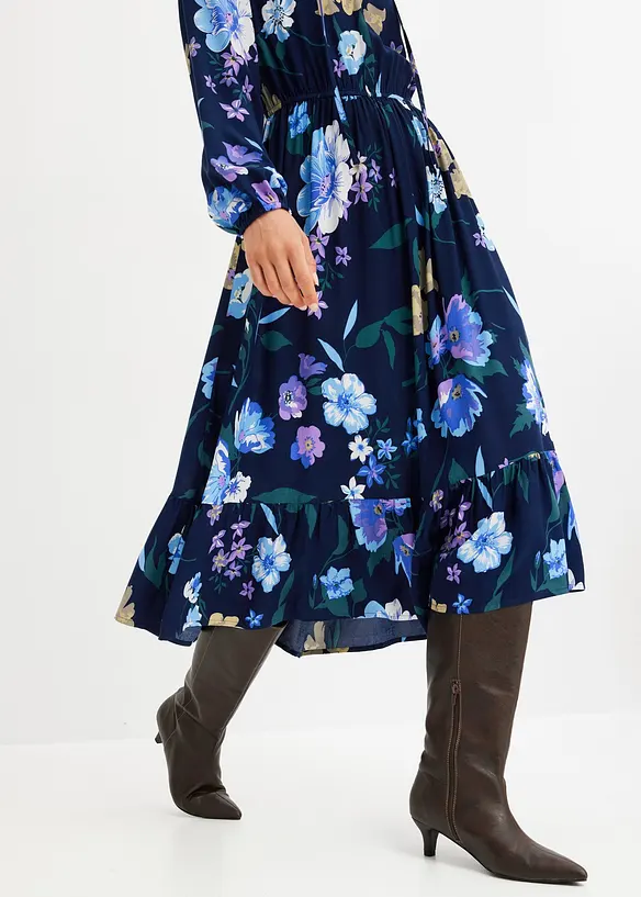 Midi jurk van soepele viscose, bonprix