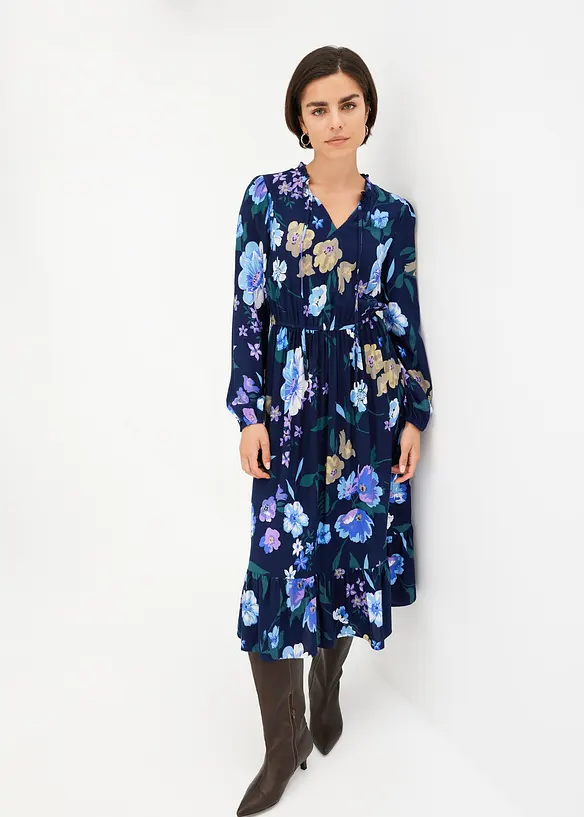 Midi jurk van soepele viscose, bonprix
