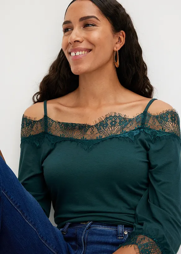Shirt met kant, bonprix