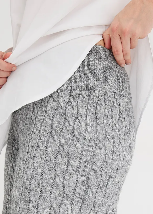 Gebreide broek met kabelpatroon, bonprix