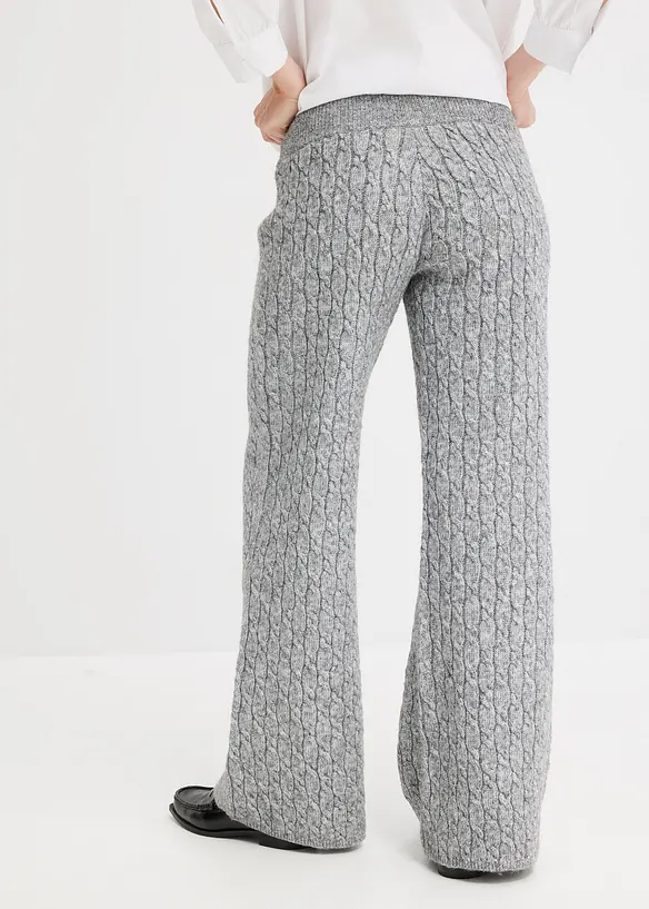 Gebreide broek met kabelpatroon, bonprix