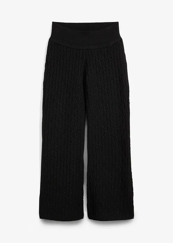 Gebreide broek met kabelpatroon, bonprix