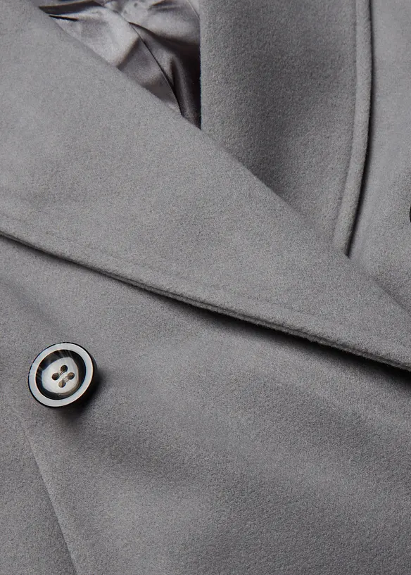 Korte coat in wollen look met dubbele knopen, bonprix