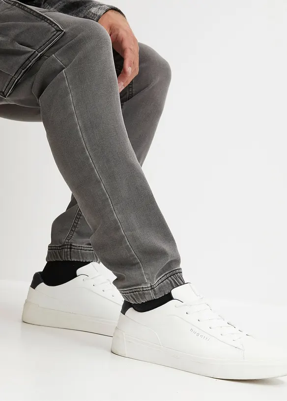Regular fit sweat jeans met cargozakken, straight, bonprix