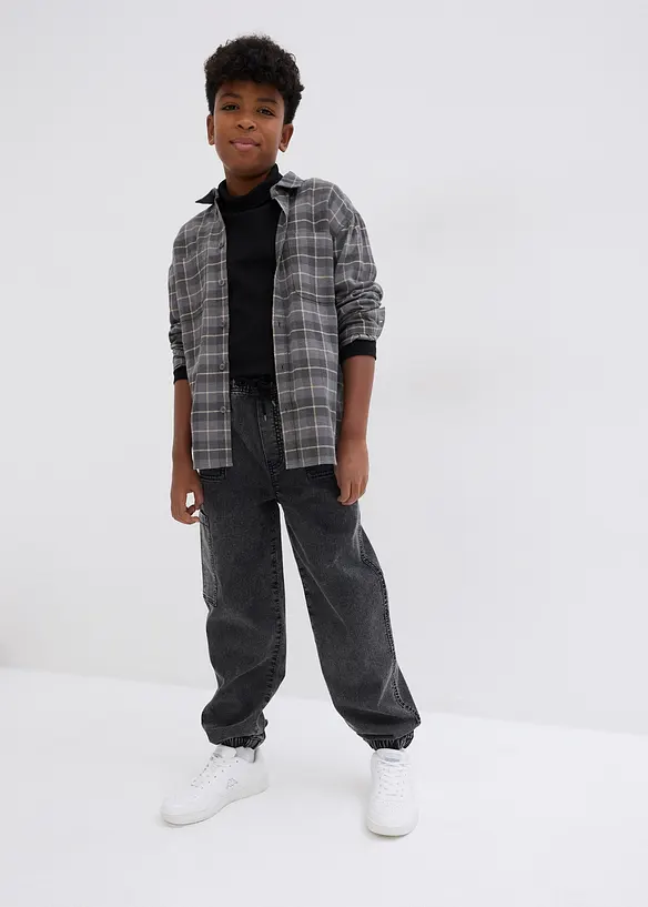Jongens cargo jeans met stretch, loose fit, bonprix