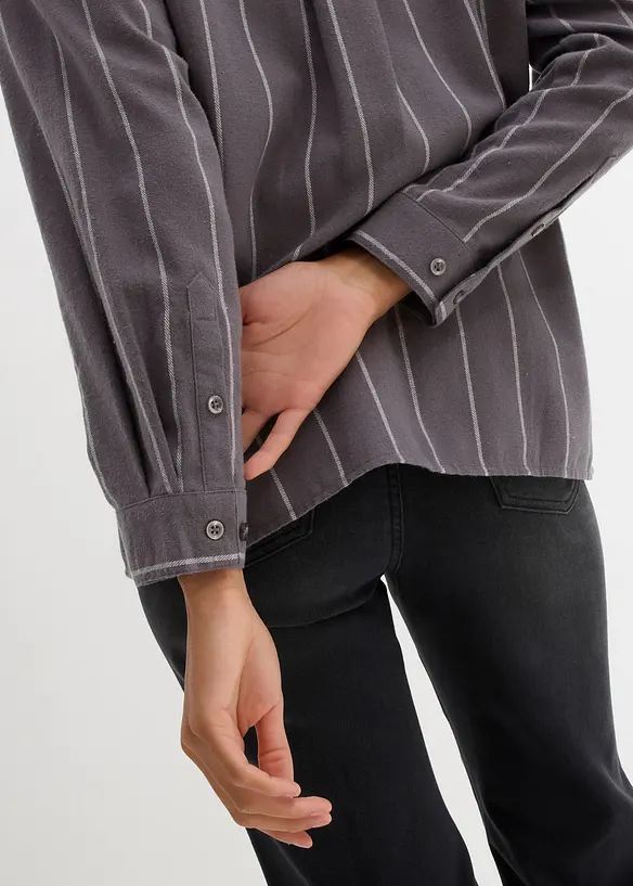 Flanellen overhemdblouse, oversized, bonprix