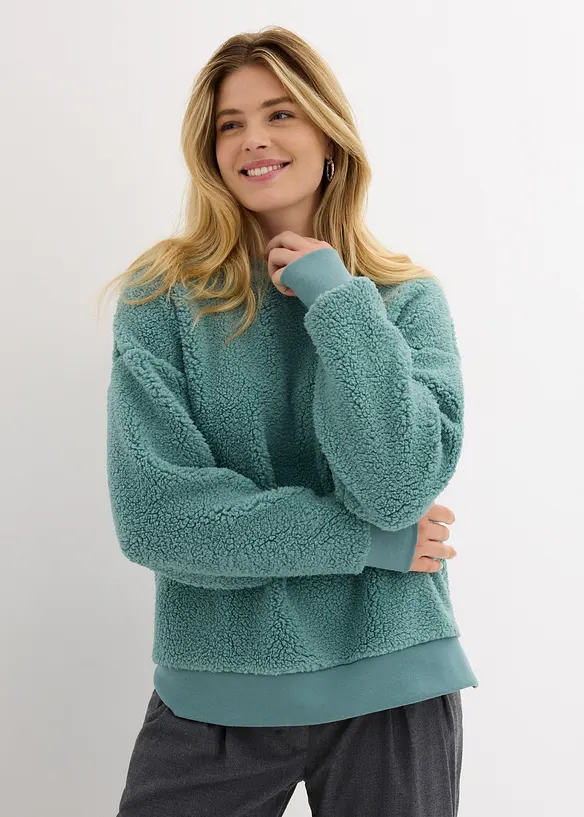 Fleece trui van teddy, bonprix