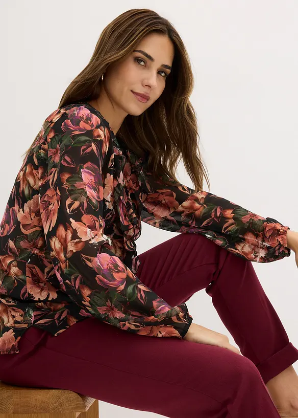 Chiffon tuniek met print, bonprix