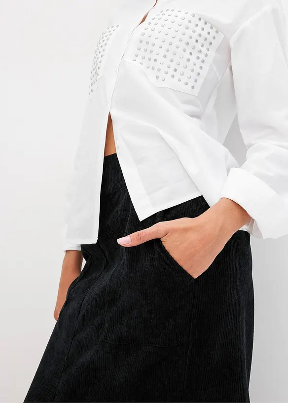 Corduroy rok met split, bonprix