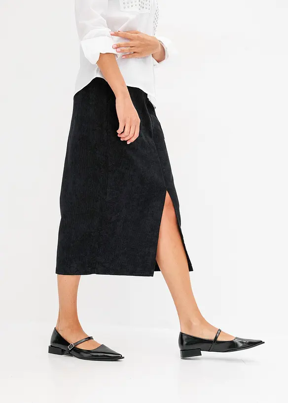 Corduroy rok met split, bonprix