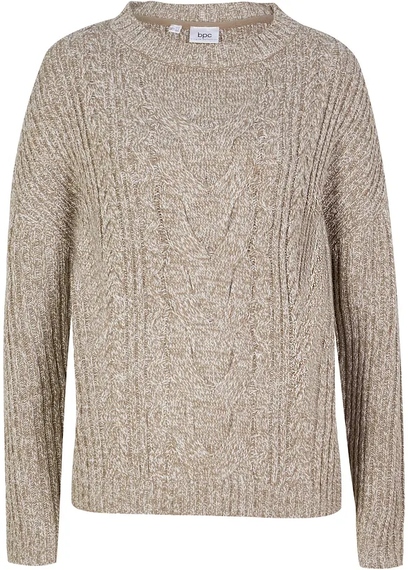 Oversized trui met kabelpatroon, bonprix