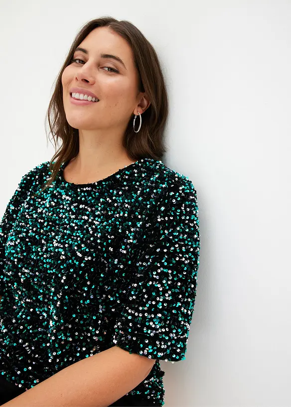 Shirt met pailletten, bonprix