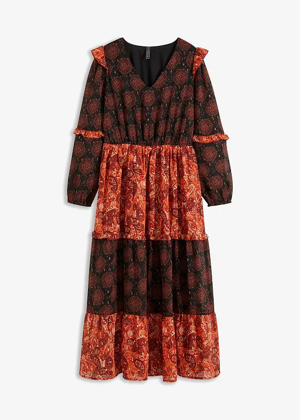 Midi jurk van chiffon, bonprix