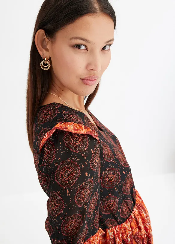 Midi jurk van chiffon, bonprix