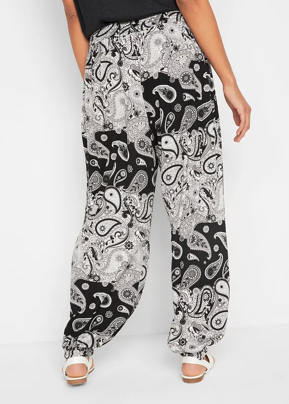 Gedessineerde jersey harembroek van soepele viscose, bonprix