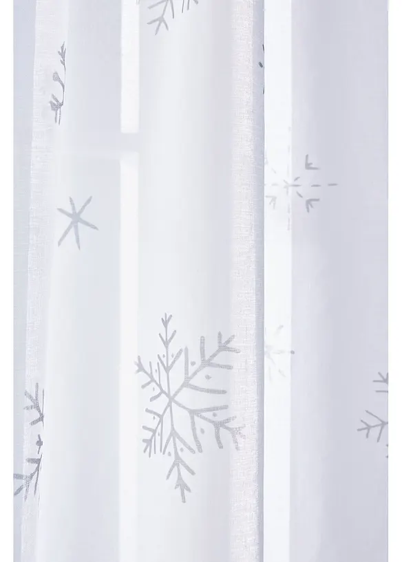Transparant gordijn met sneeuwvlokken (1 stuk), bonprix