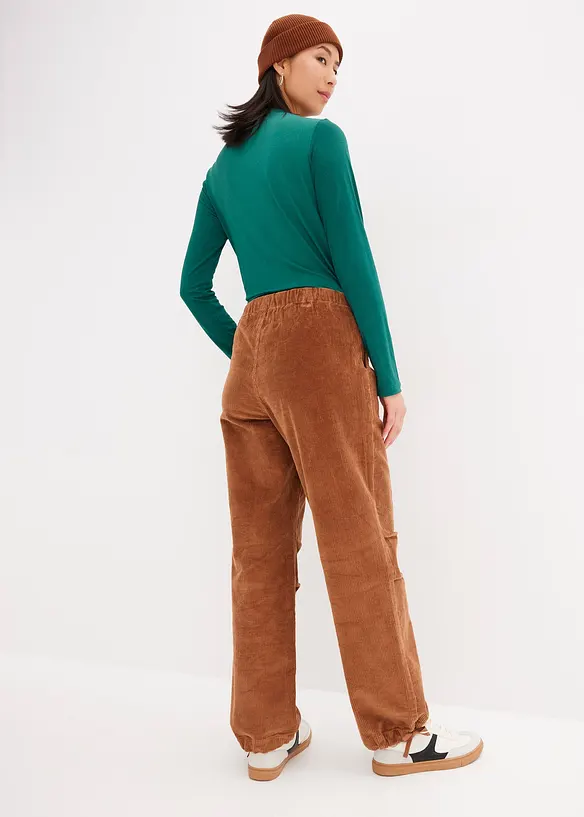 Corduroy broek van elastische katoenmix, bonprix