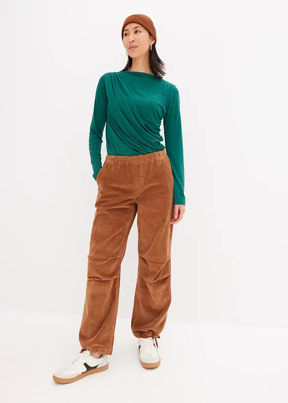 Corduroy broek van elastische katoenmix, bonprix