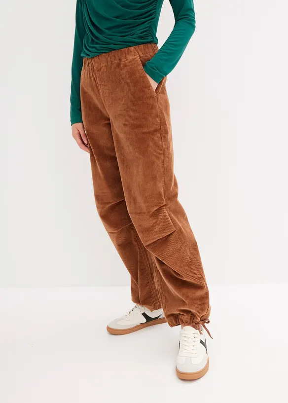 Corduroy broek van elastische katoenmix, bonprix