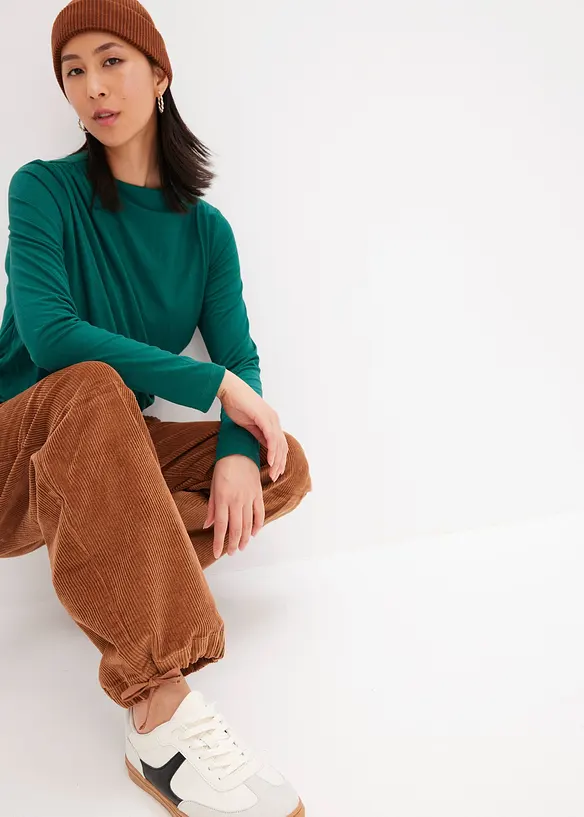 Corduroy broek van elastische katoenmix, bonprix
