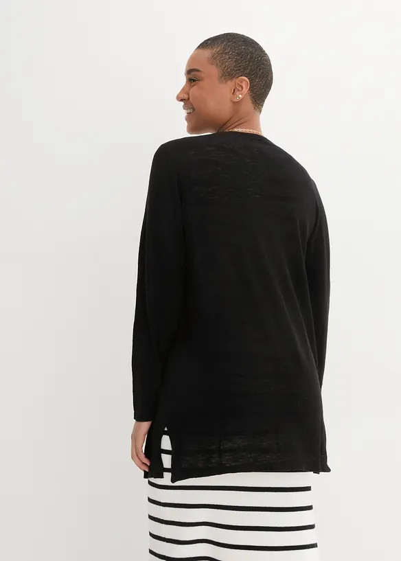 Gebreid vest van slub garen, bonprix