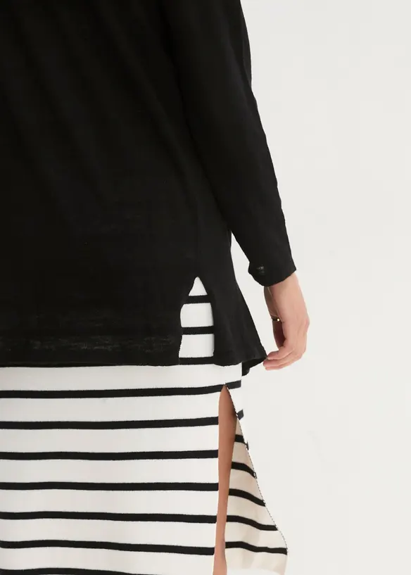 Gebreid vest van slub garen, bonprix