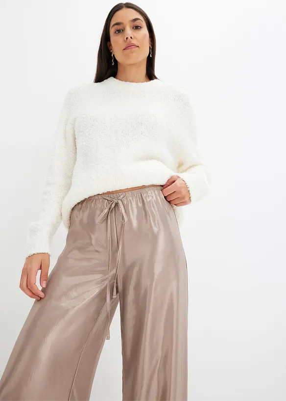 Broek van glanzend satijn, bonprix