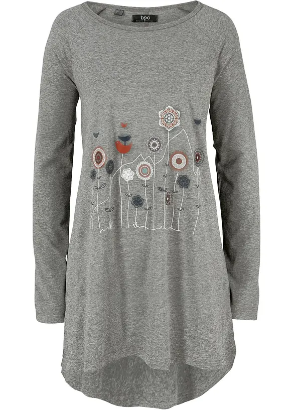 Oversized longshirt met ronde hals, bonprix