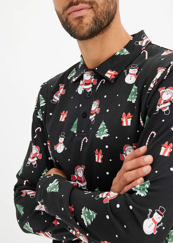Poloshirt met kerstmotief, bonprix