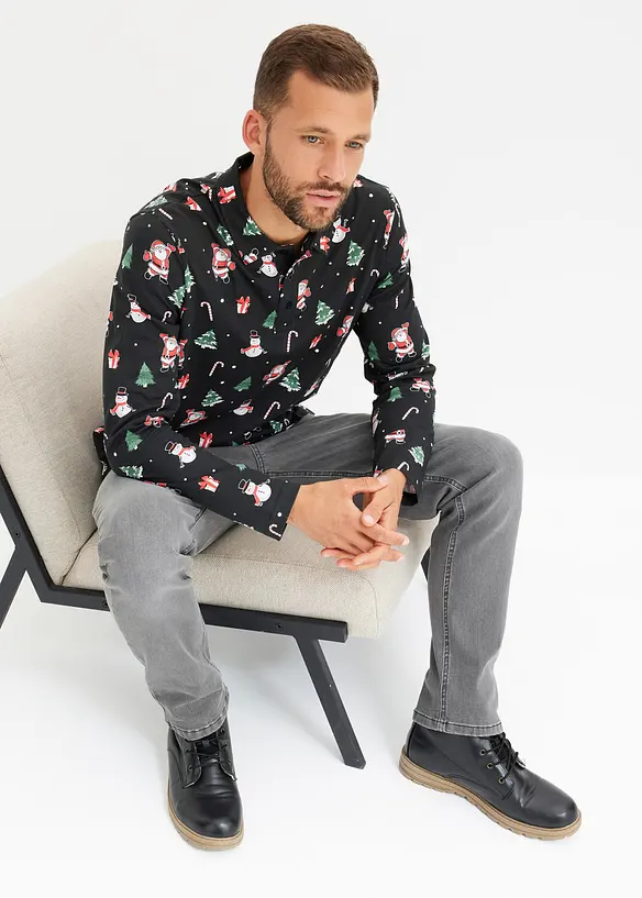 Poloshirt met kerstmotief, bonprix