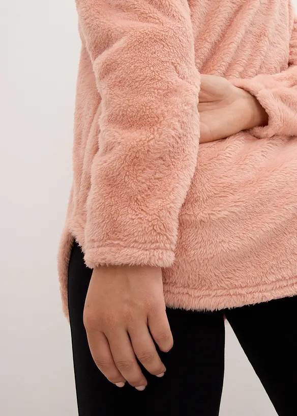 Lange trui van zacht fleece, oversized, bonprix