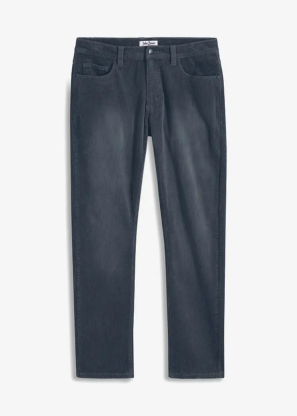 Regular fit stretch corduroy broek in washed out look, straight, bonprix