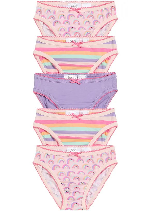 Meisjes slip met zacht katoen (set van 5), bonprix