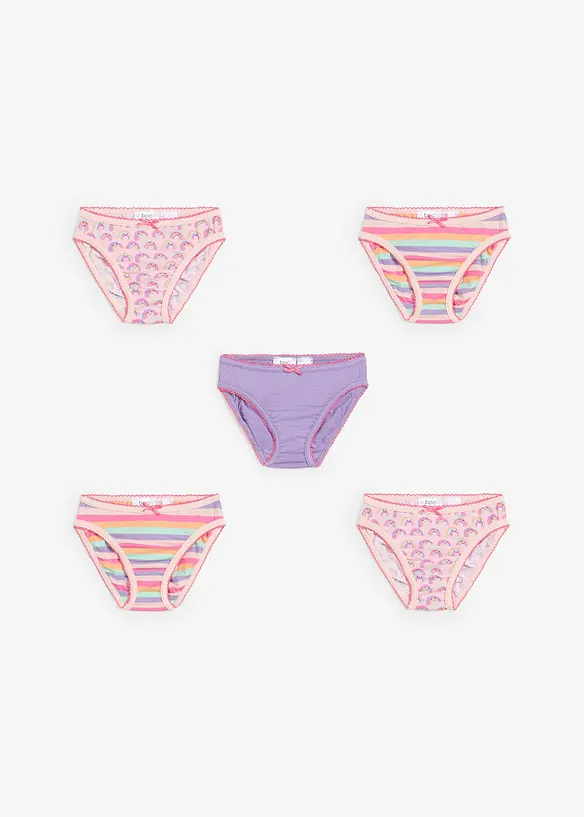 Meisjes slip met zacht katoen (set van 5), bonprix