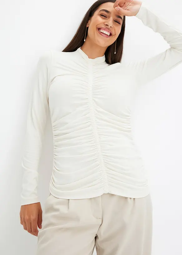 Shirt met plooitjes, bonprix