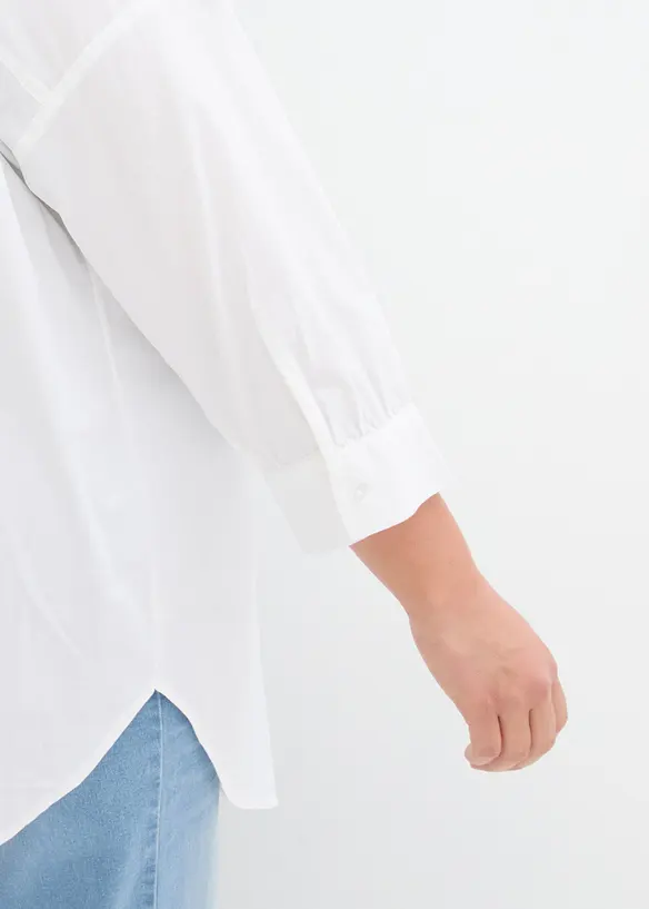 Oversized blouse van katoen met 3/4 mouwen, bonprix