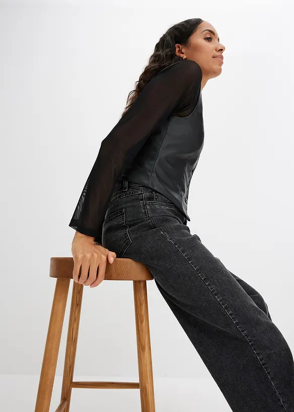 Imitatieleren gilet, bonprix