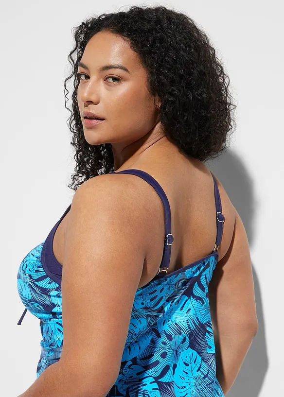 Tankini met gerecycled polyamide (2-dlg. set) met plooitjes, bonprix