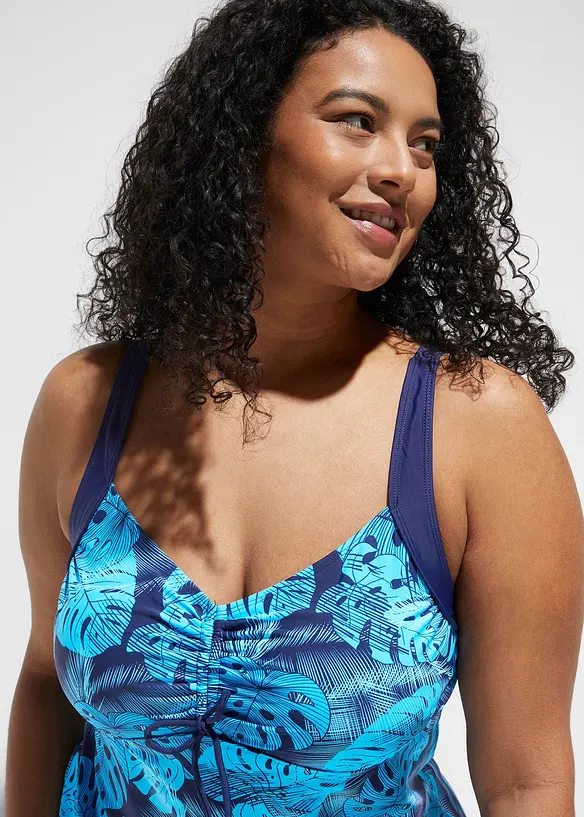 Tankini met gerecycled polyamide (2-dlg. set) met plooitjes, bonprix
