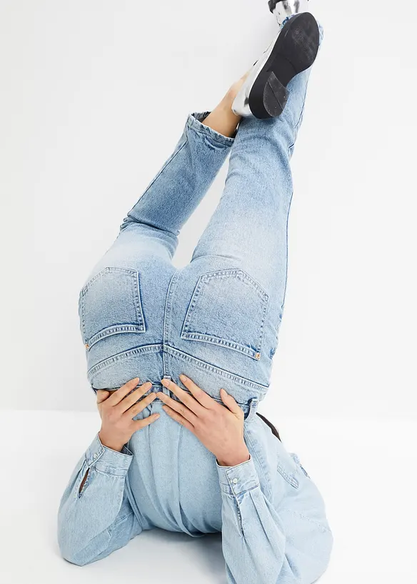 Straight jeans met high waist, low stretch, bonprix