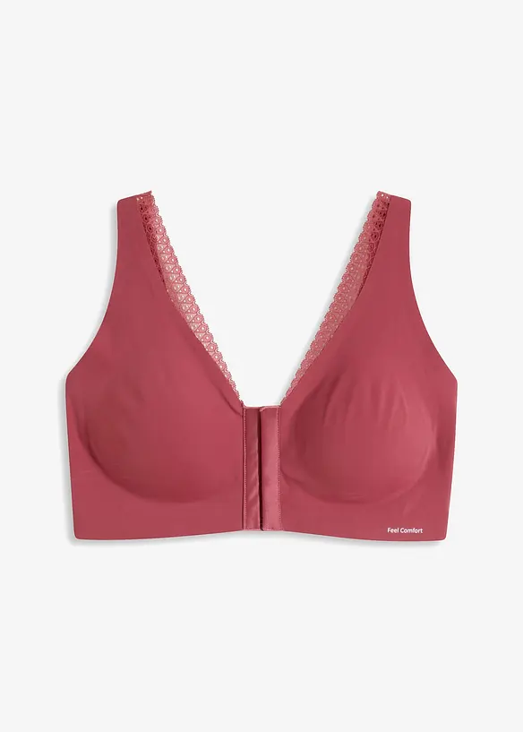 Gewatteerde Feel Comfort lasercut bh zonder beugel met sluiting aan de voorkant, bonprix